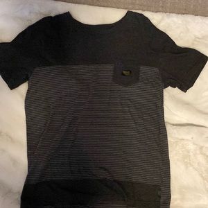 Quiksilver short sleeve tee shirt Heater Grey stripes Size L